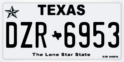 TX license plate DZR6953