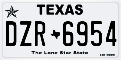 TX license plate DZR6954