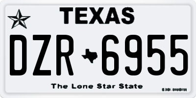 TX license plate DZR6955