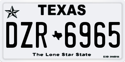 TX license plate DZR6965