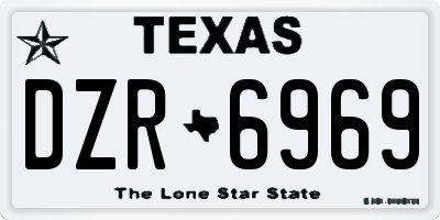 TX license plate DZR6969