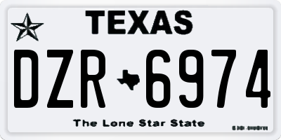 TX license plate DZR6974