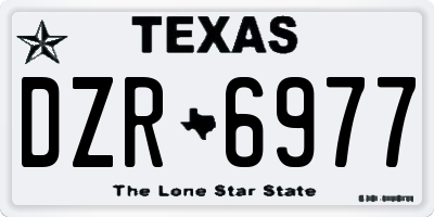 TX license plate DZR6977
