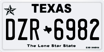 TX license plate DZR6982