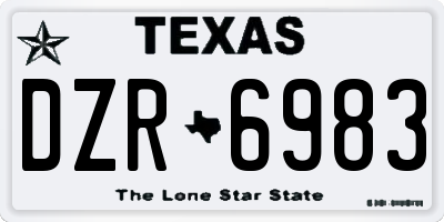 TX license plate DZR6983