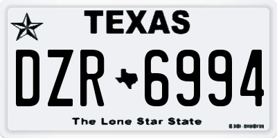 TX license plate DZR6994