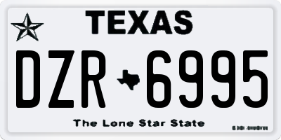 TX license plate DZR6995
