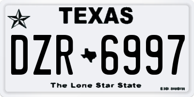 TX license plate DZR6997