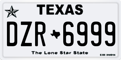 TX license plate DZR6999