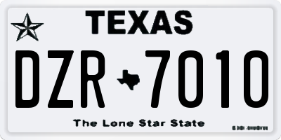 TX license plate DZR7010
