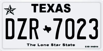 TX license plate DZR7023