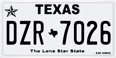 TX license plate DZR7026