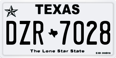 TX license plate DZR7028