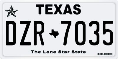 TX license plate DZR7035