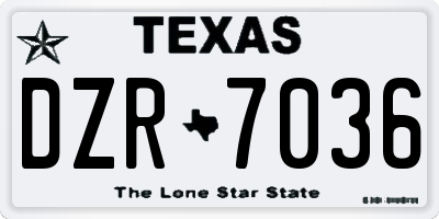 TX license plate DZR7036
