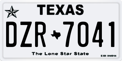 TX license plate DZR7041