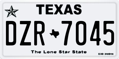 TX license plate DZR7045