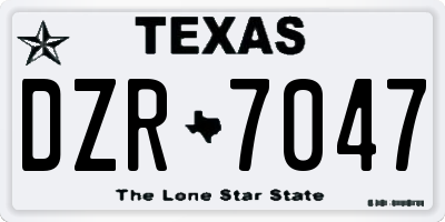TX license plate DZR7047