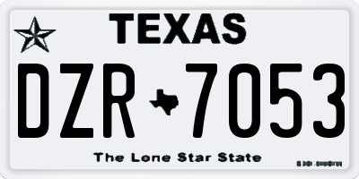 TX license plate DZR7053