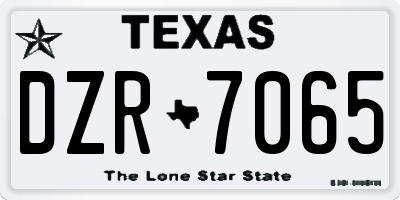 TX license plate DZR7065