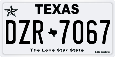 TX license plate DZR7067