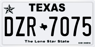 TX license plate DZR7075
