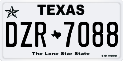 TX license plate DZR7088