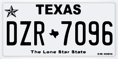 TX license plate DZR7096