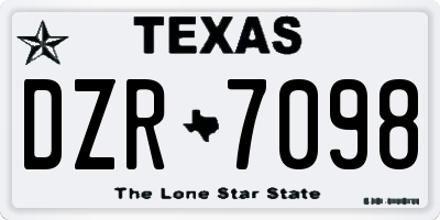 TX license plate DZR7098