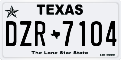 TX license plate DZR7104