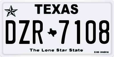 TX license plate DZR7108