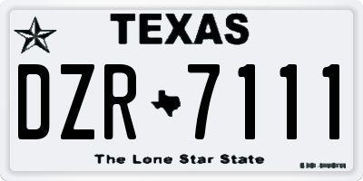 TX license plate DZR7111