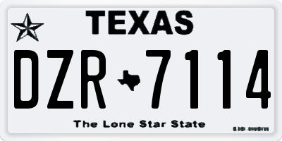 TX license plate DZR7114