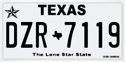 TX license plate DZR7119