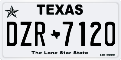 TX license plate DZR7120