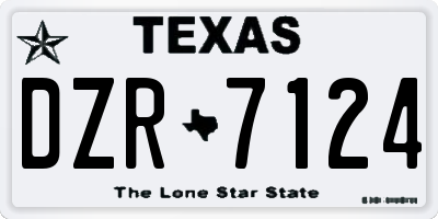 TX license plate DZR7124