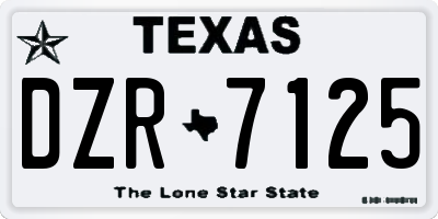 TX license plate DZR7125