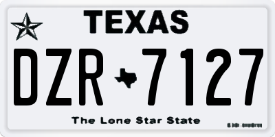 TX license plate DZR7127