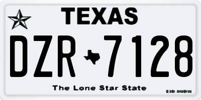 TX license plate DZR7128