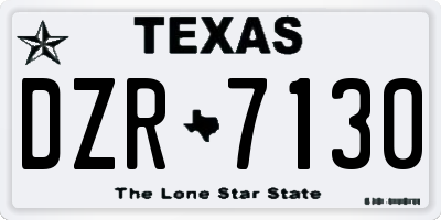 TX license plate DZR7130