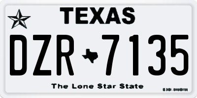 TX license plate DZR7135
