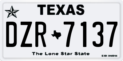 TX license plate DZR7137