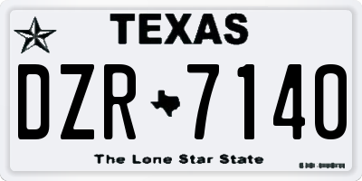 TX license plate DZR7140