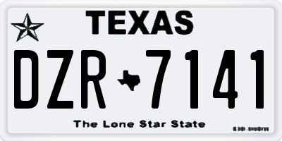 TX license plate DZR7141