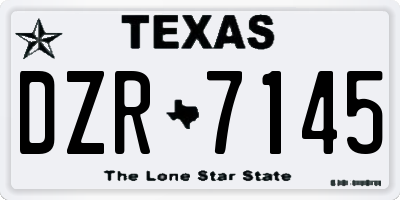 TX license plate DZR7145