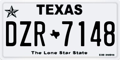 TX license plate DZR7148