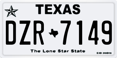 TX license plate DZR7149