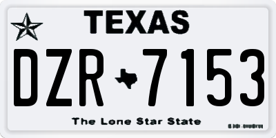 TX license plate DZR7153