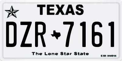 TX license plate DZR7161