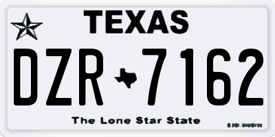TX license plate DZR7162